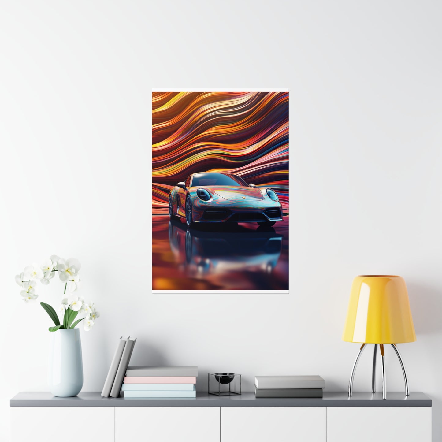 Premium Matte Vertical Posters Porsche Water Fusion 1