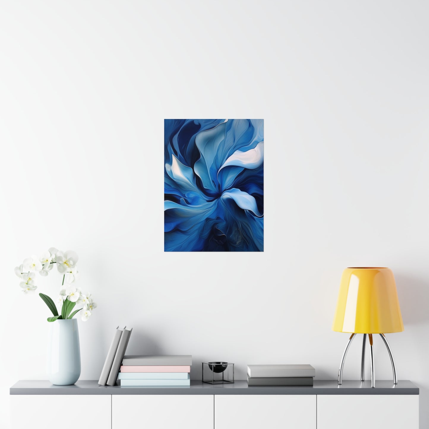 Premium Matte Vertical Posters Abstract Blue Tulip 4