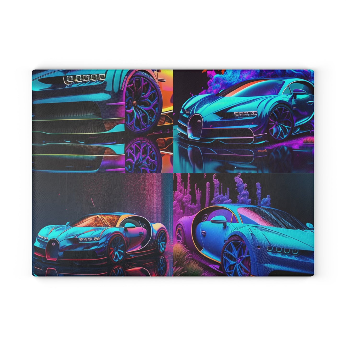 Glass Cutting Board Bugatti Neon Chiron 5