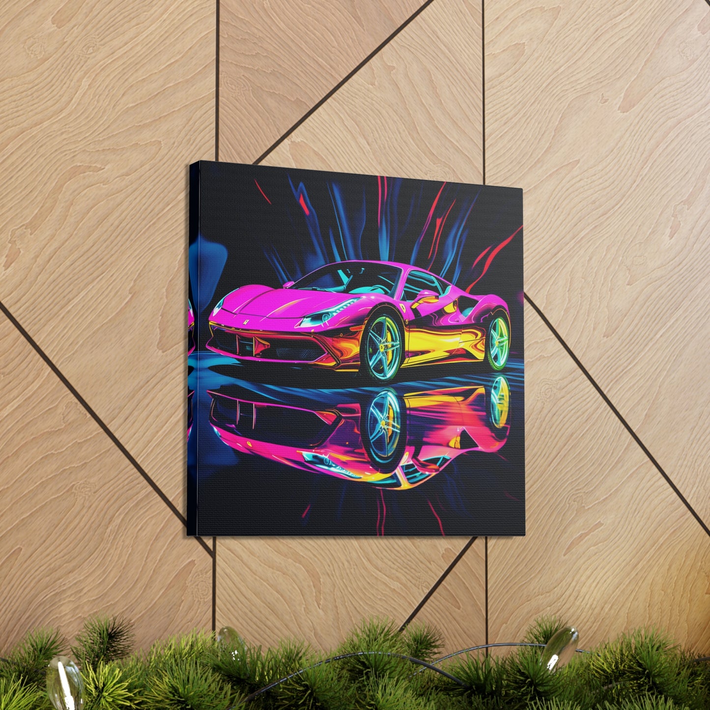 Canvas Gallery Wraps Pink Macro Ferrari 3