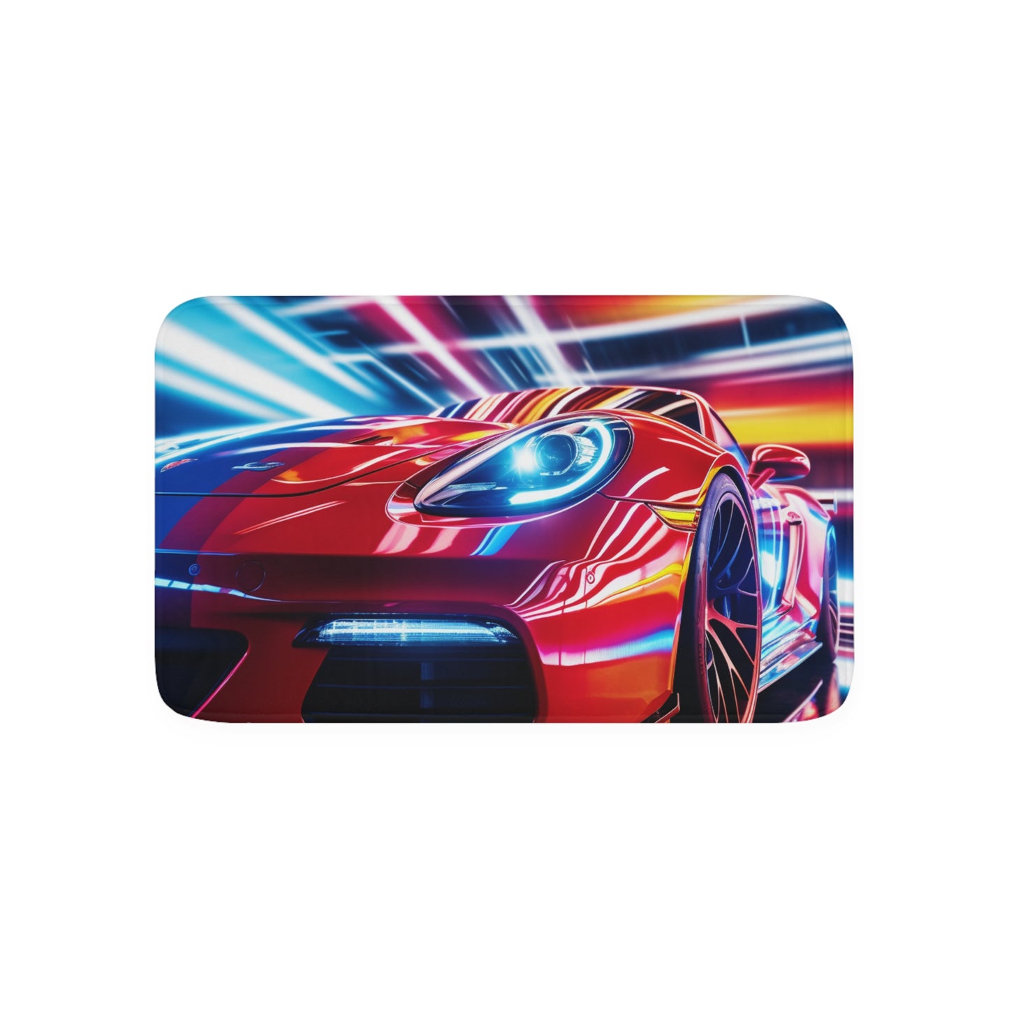 Memory Foam Bath Mat Macro Flag Ferrari 1