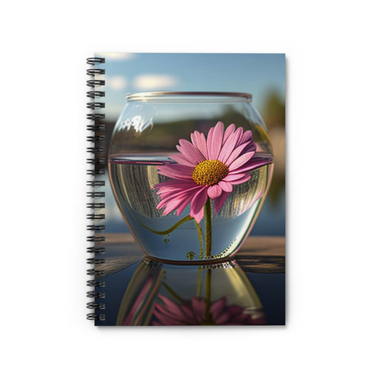 Spiral Notebook - Ruled Line Pink Daisy 3