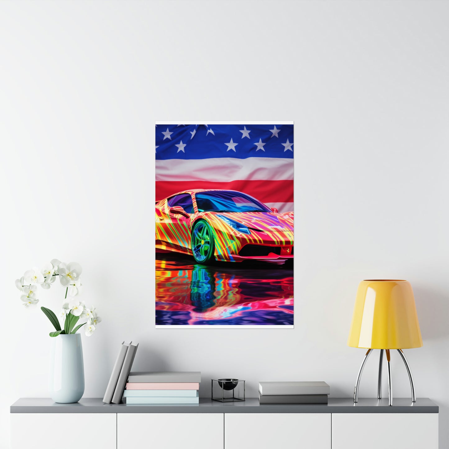 Premium Matte Vertical Posters Hyper Colorfull Ferrari 4