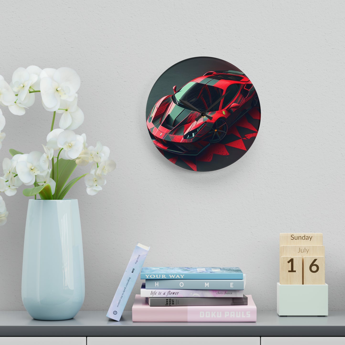 Acrylic Wall Clock Ferrari Hyper 2