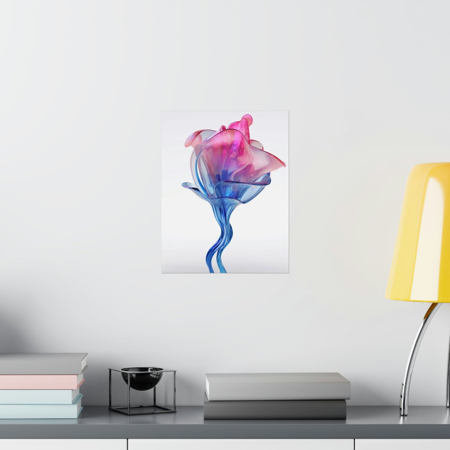 Premium Matte Vertical Posters Pink & Blue Tulip Rose 4