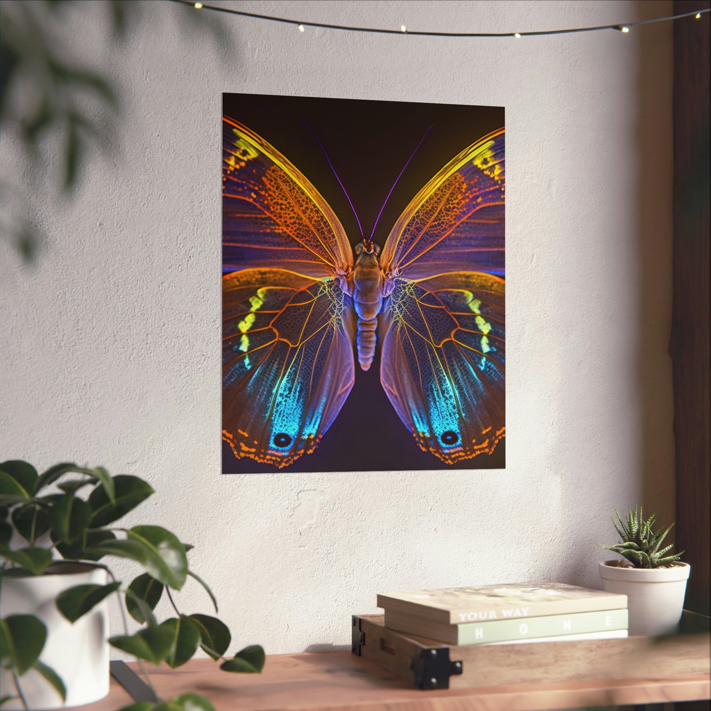 Premium Matte Vertical Posters Neon Butterfly Flair 2