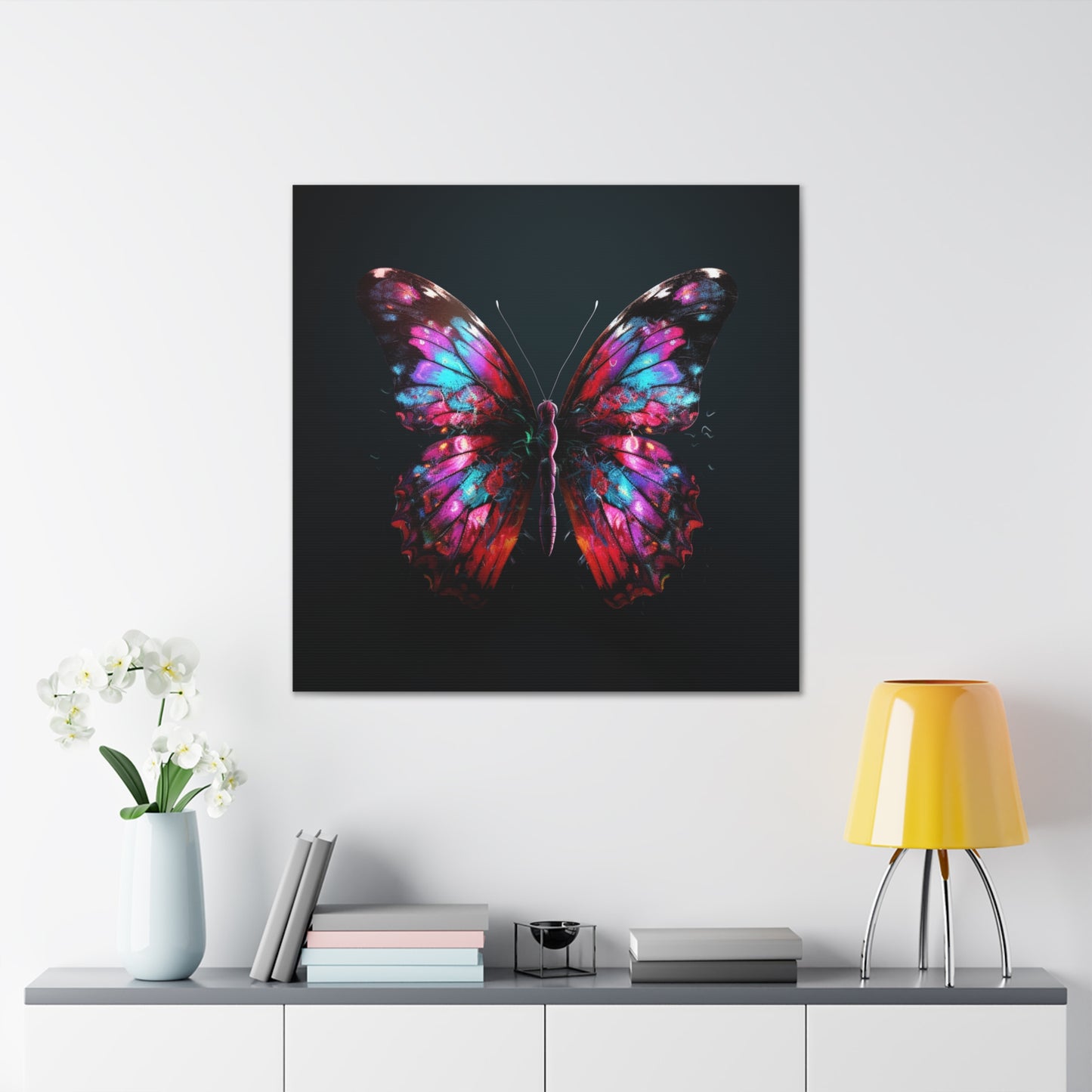 Canvas Gallery Wraps Hyper Colorful Butterfly Macro 3