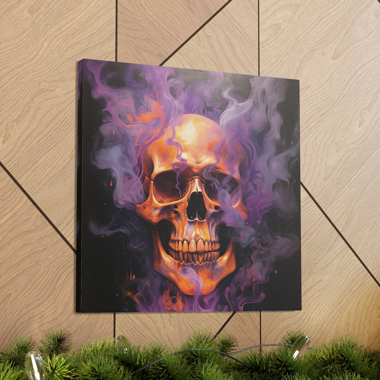 Canvas Gallery Wraps Skull Flames 4