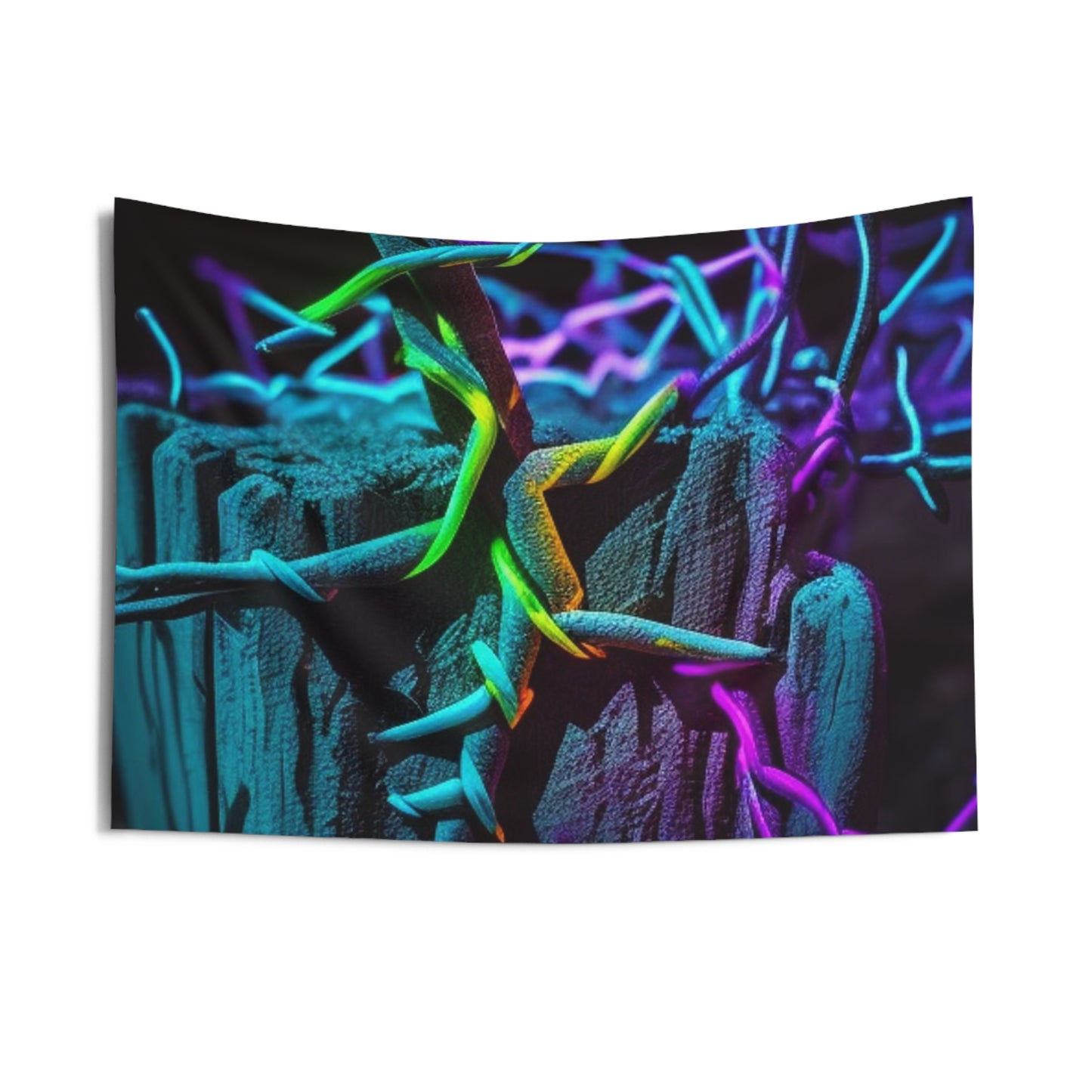 Indoor Wall Tapestries Macro Neon Barbs 3