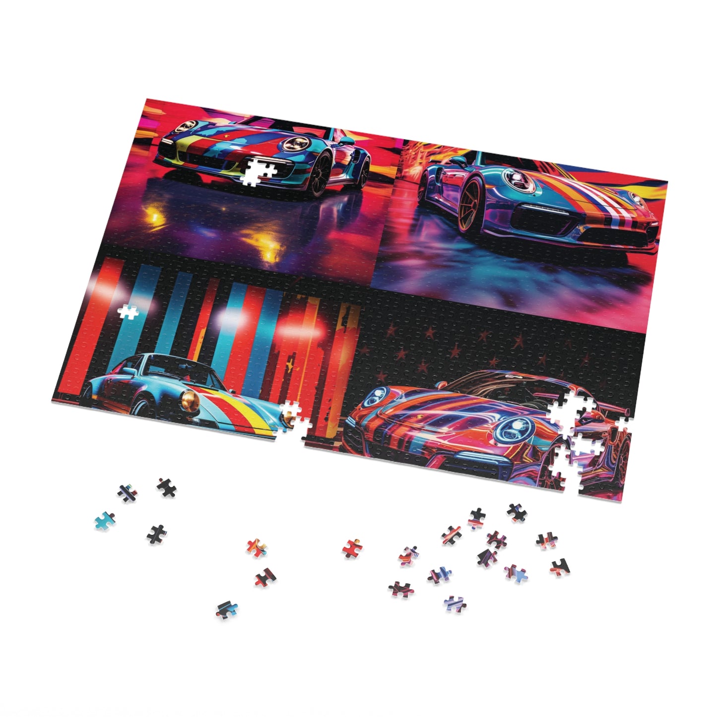 Jigsaw Puzzle (30, 110, 252, 500,1000-Piece) Macro American Flag Porsche 5