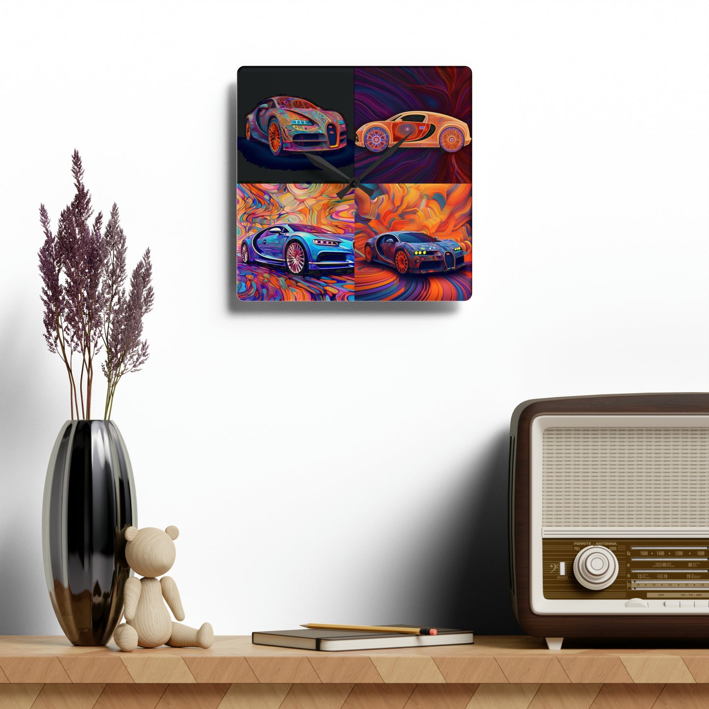 Acrylic Wall Clock Bugatti Abstract Concept 5