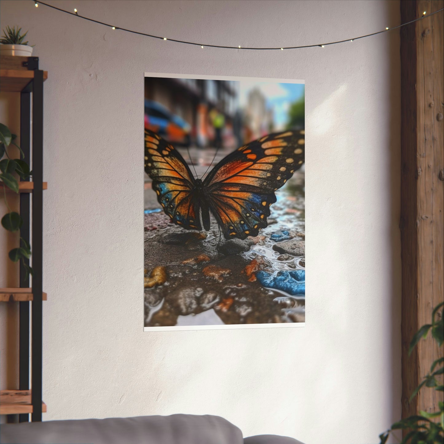 Premium Matte Vertical Posters Water Butterfly Street 4