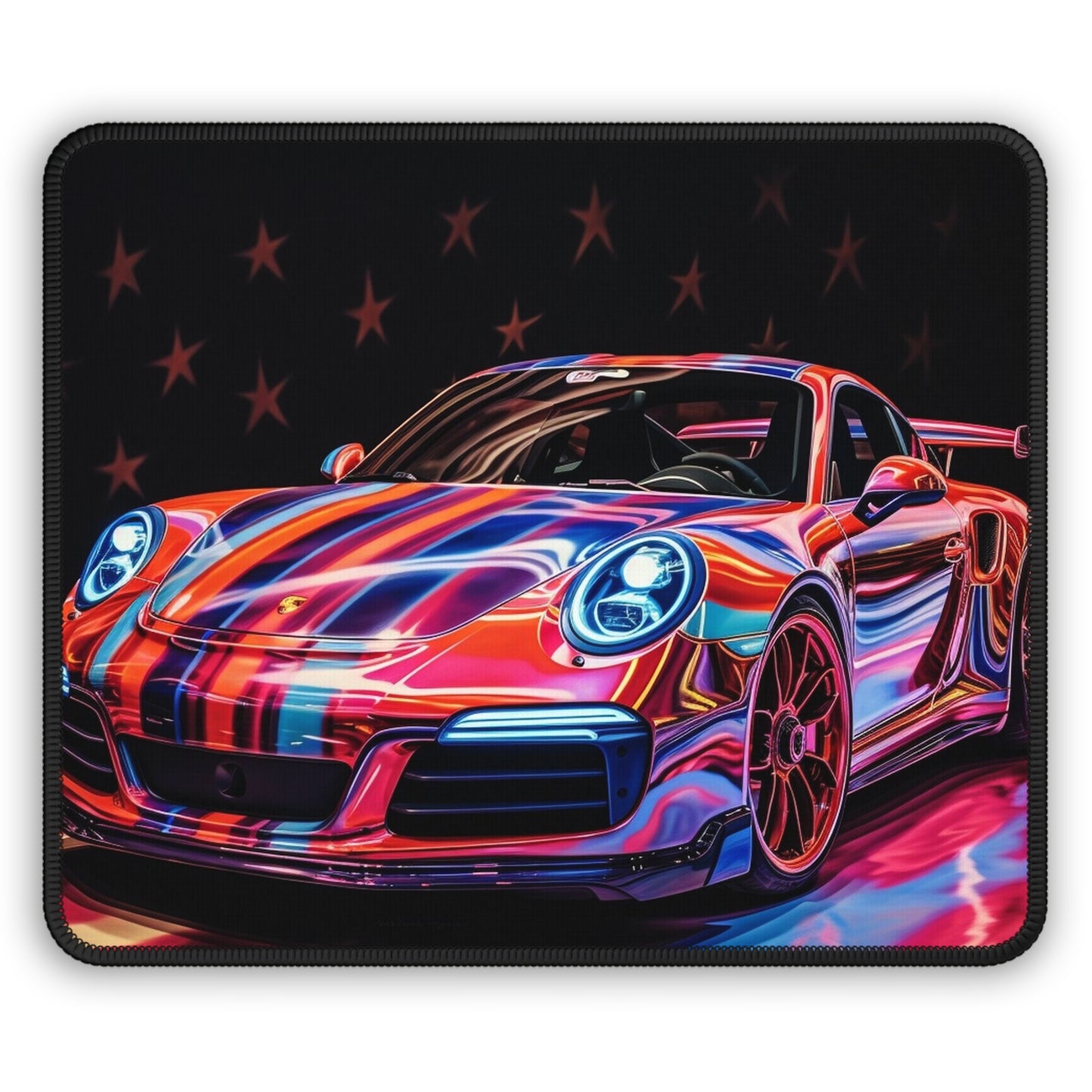 Gaming Mouse Pad  American Flag Colored Porsche 4