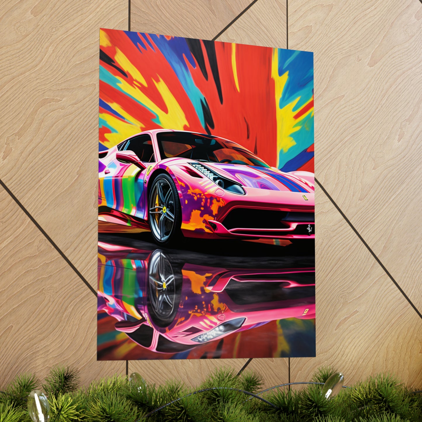 Premium Matte Vertical Posters Hyper Colorfull Ferrari 3