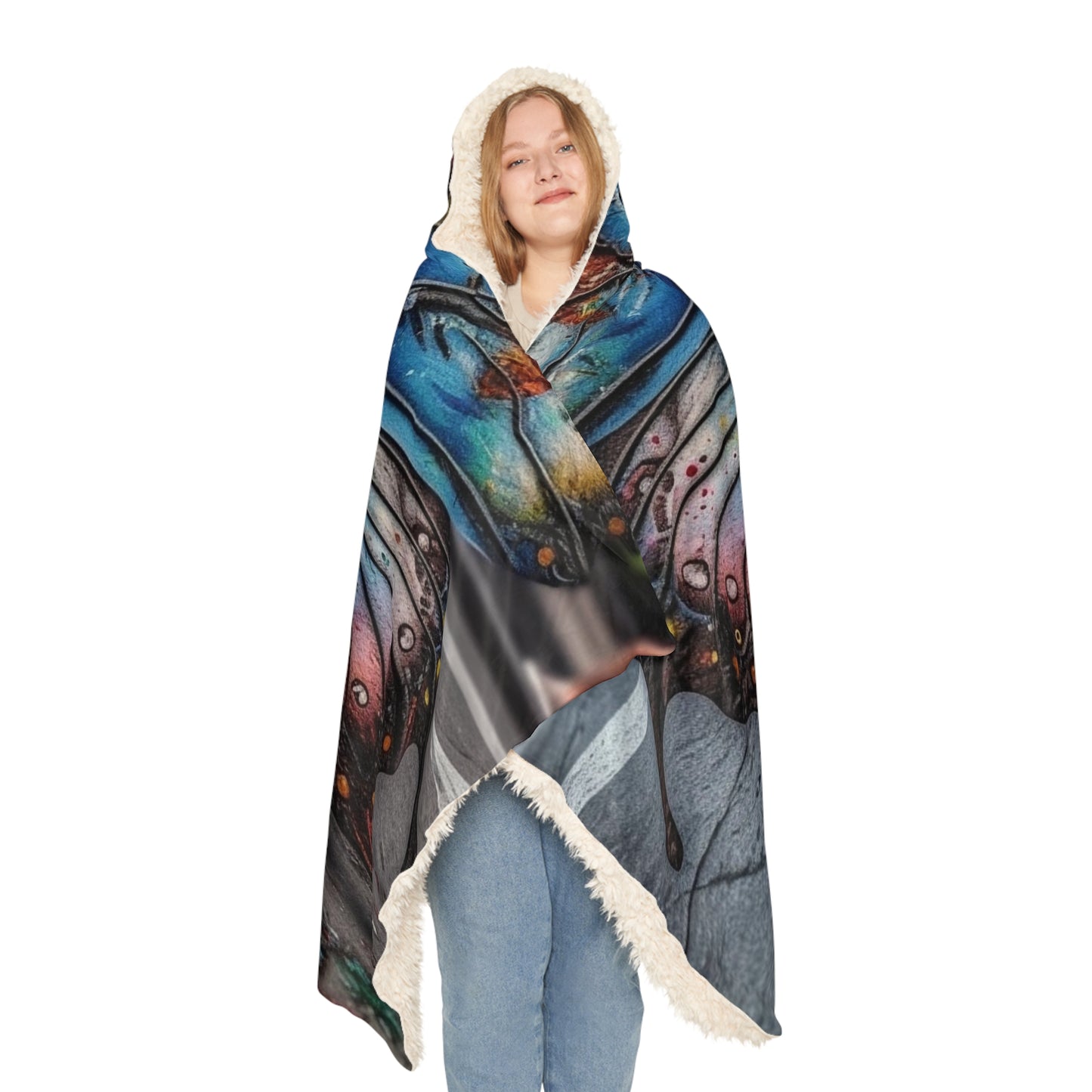 Snuggle Hooded Blanket Liquid Street Butterfly 4