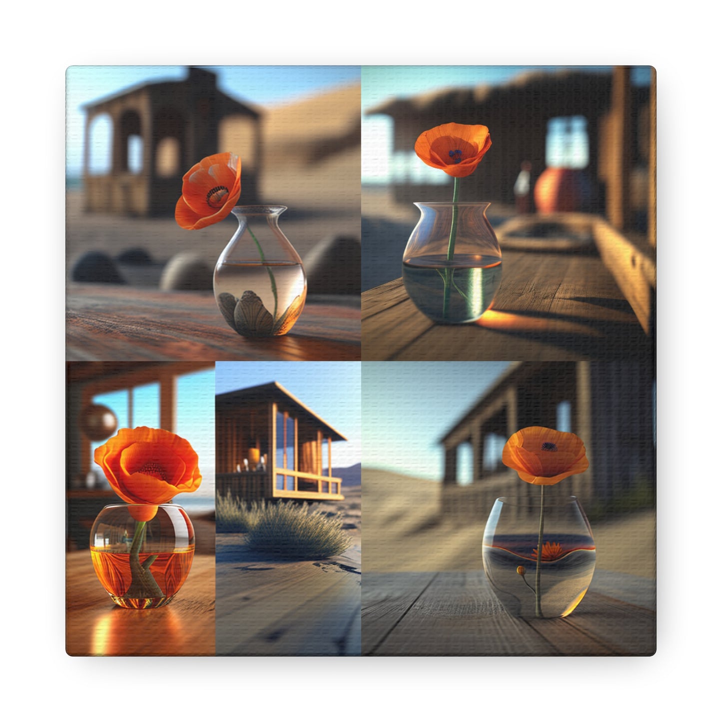 Canvas Gallery Wraps Poppy in a Glass Vase 5