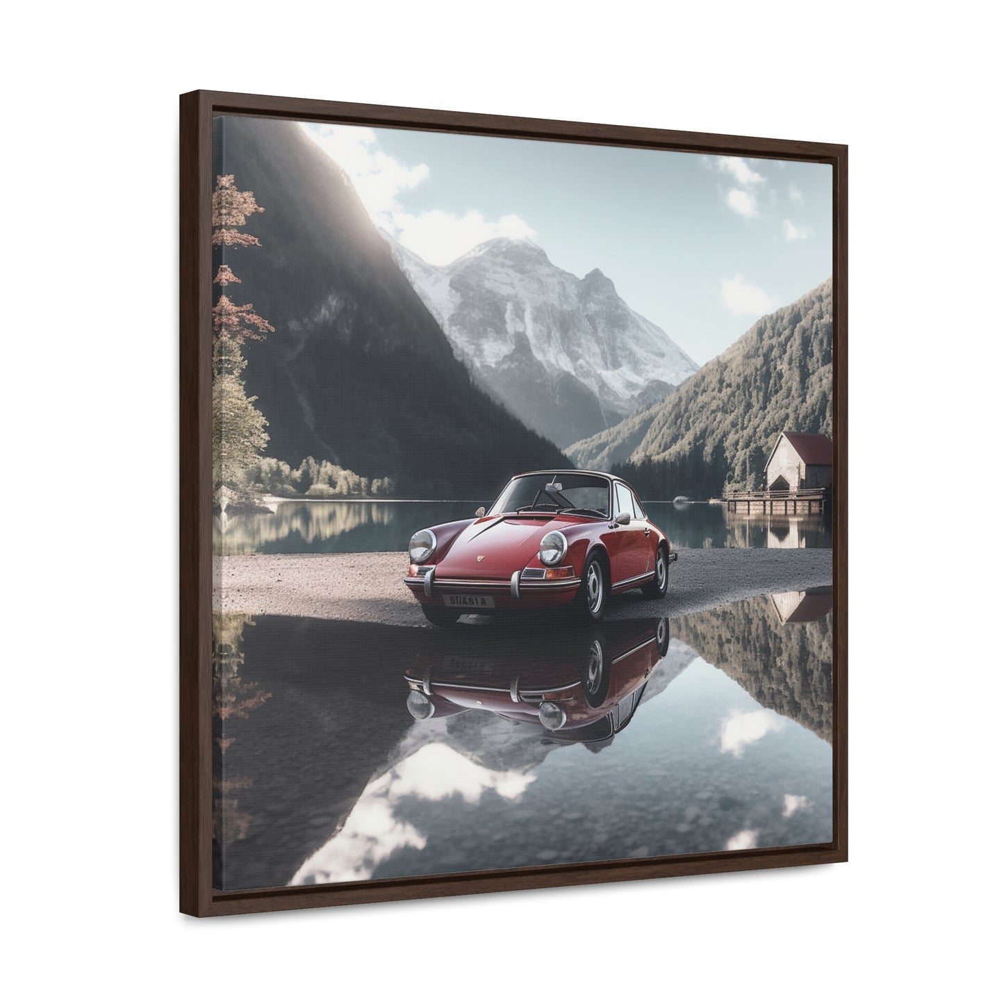 Gallery Canvas Wraps, Square Frame Porsche Lake 4