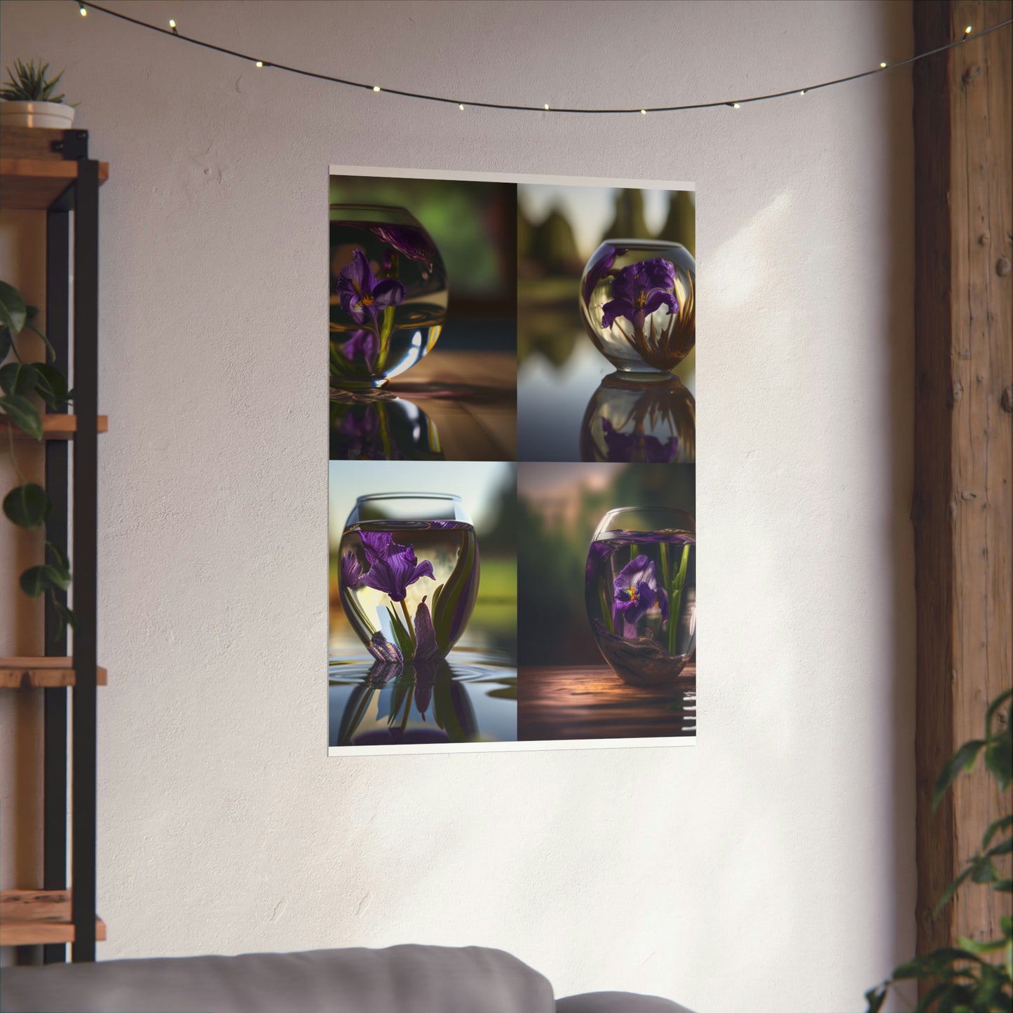 Premium Matte Vertical Posters Purple Iris in a vase 5