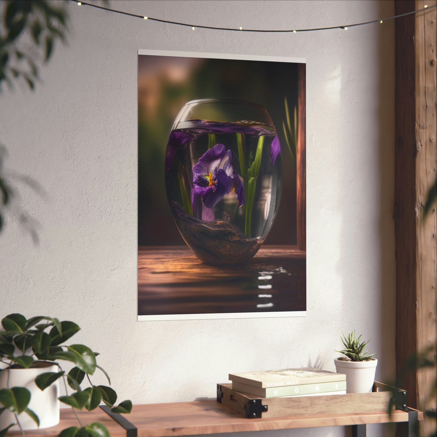 Premium Matte Vertical Posters Purple Iris in a vase 4