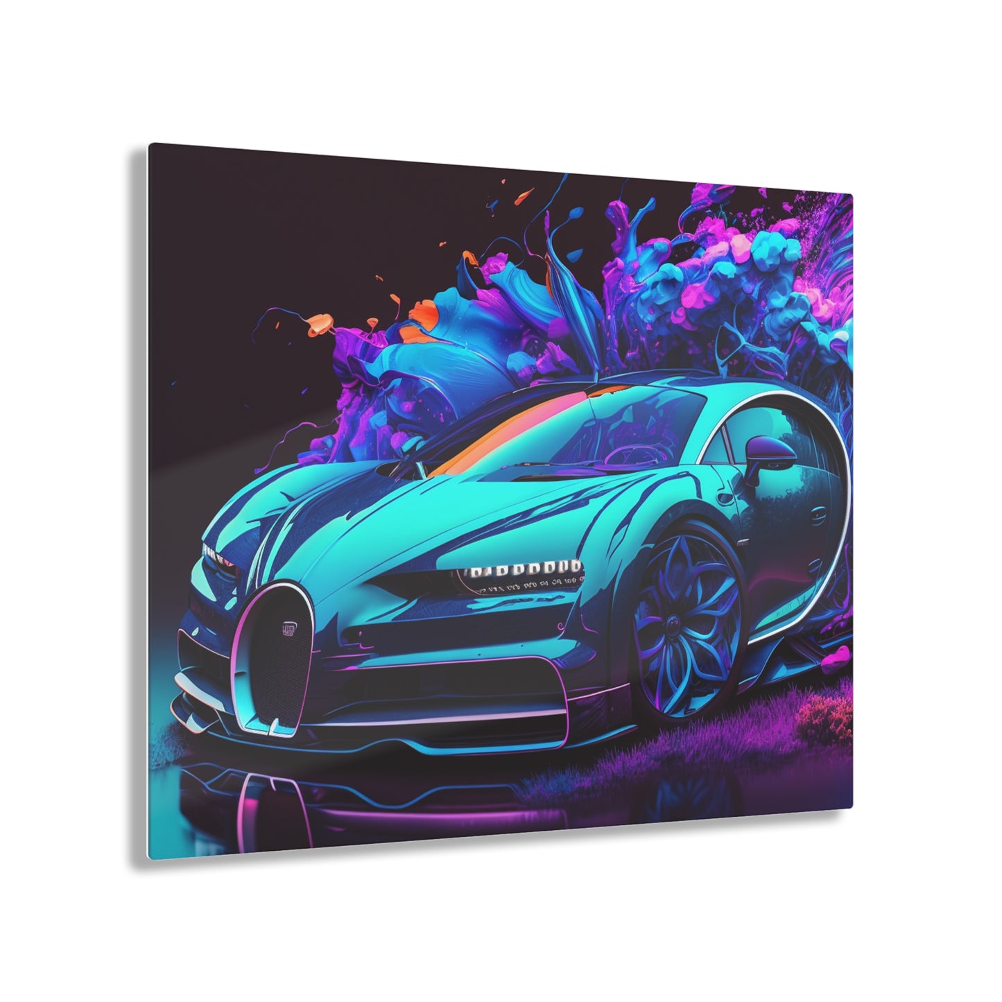 Acrylic Prints Bugatti Neon Chiron 3