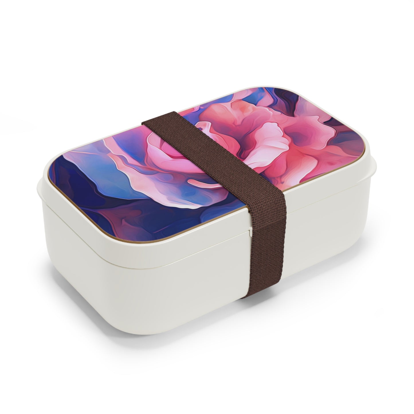 Bento Lunch Box Pink & Blue Tulip Rose 1