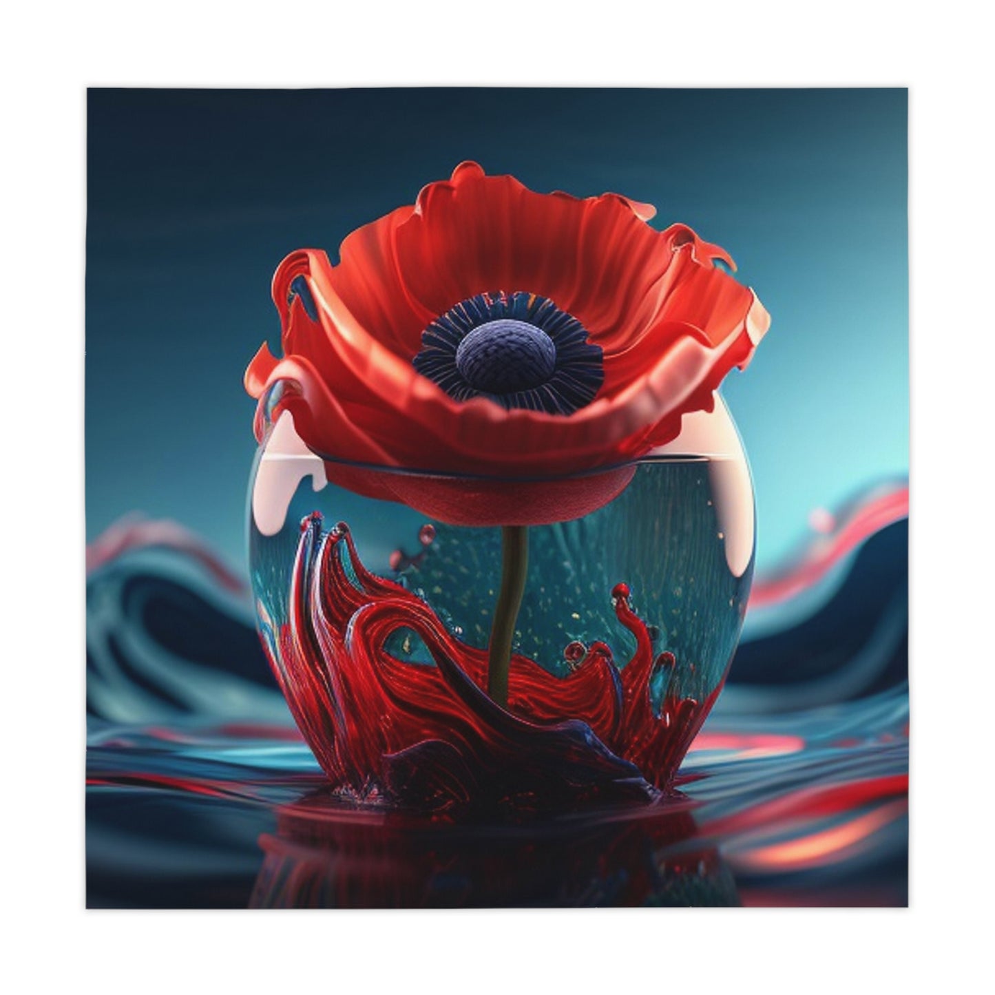 Tablecloth Red Anemone in a Vase 2