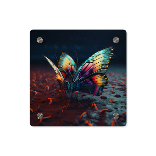 Acrylic Wall Art Panels Hyper Colorful Butterfly Macro 1