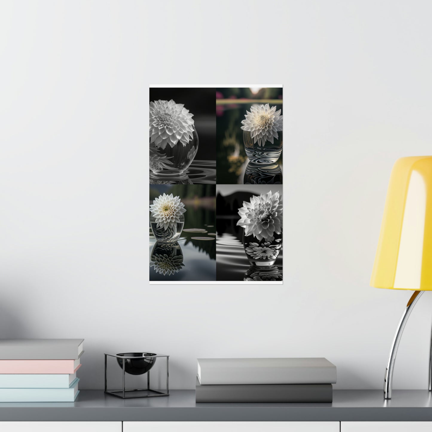 Premium Matte Vertical Posters White Dahlia 5