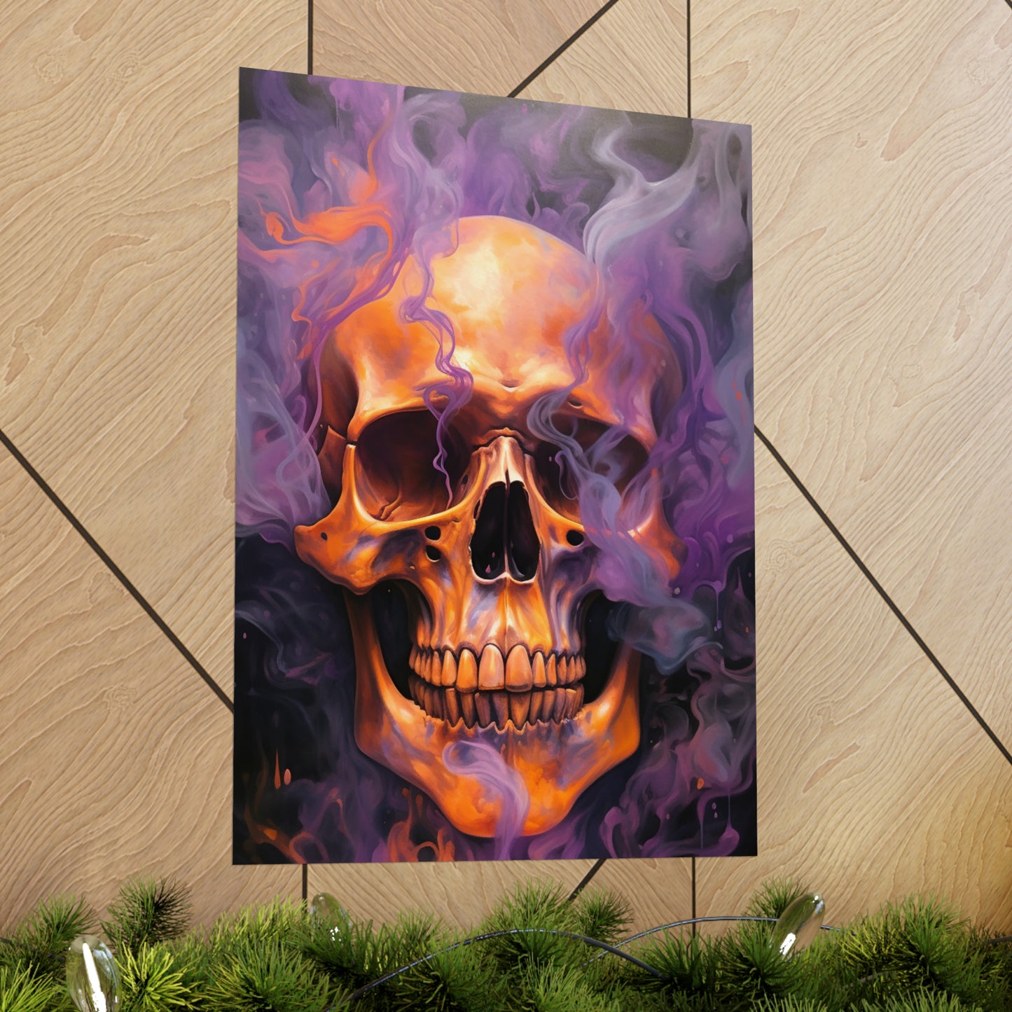 Premium Matte Vertical Posters Skull Flames 4