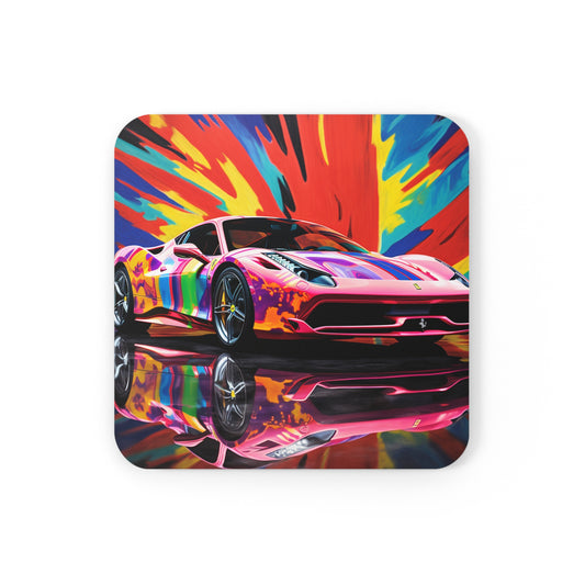 Corkwood Coaster Set Hyper Colorfull Ferrari 3