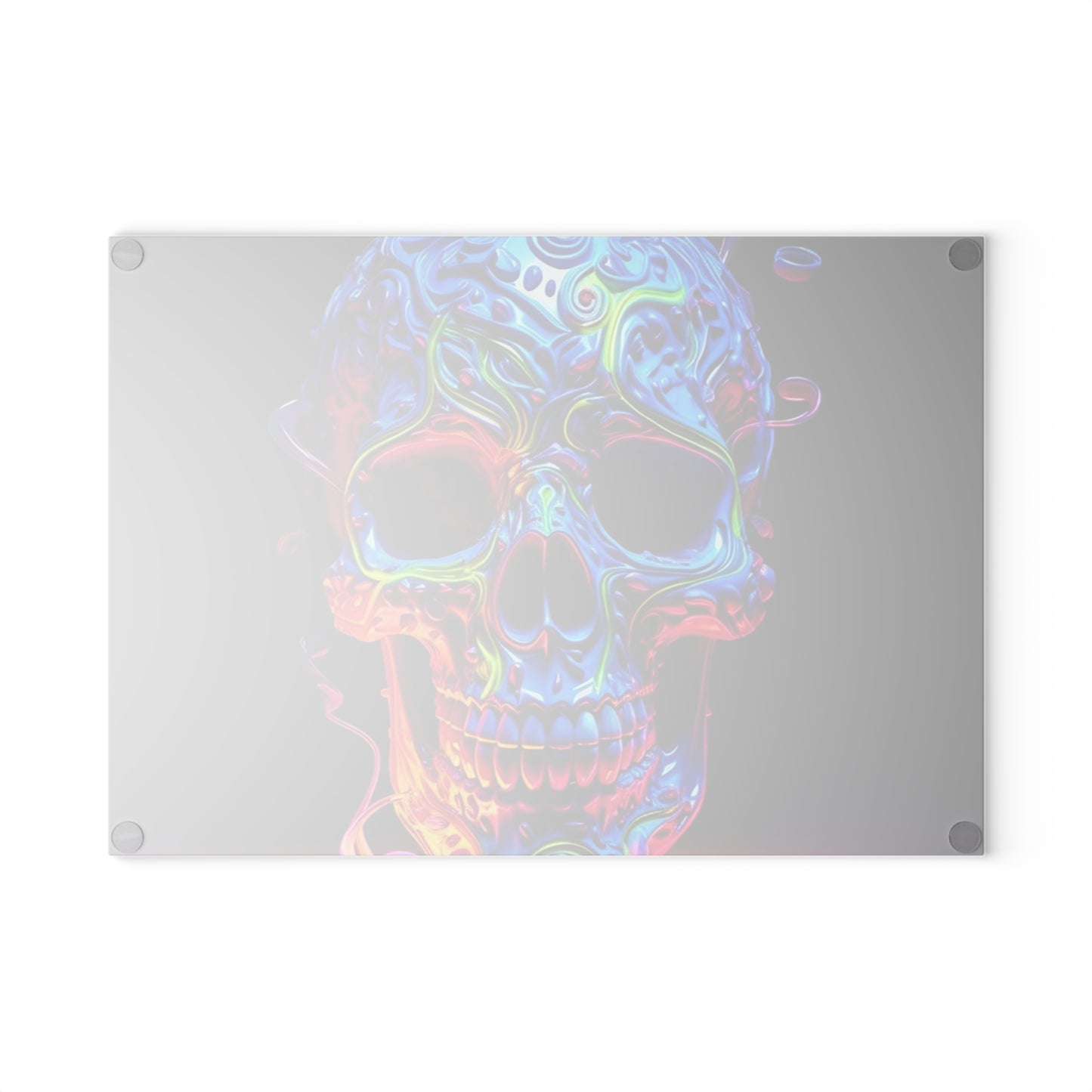 Glass Cutting Board Macro Skull Color 3