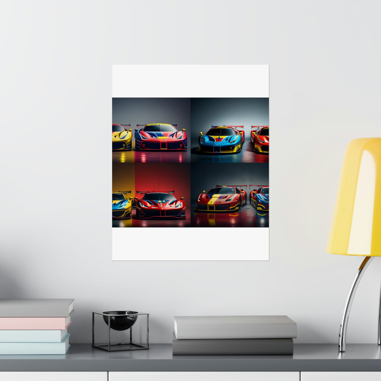 Premium Matte Vertical Posters Ferrari Red Blue 5