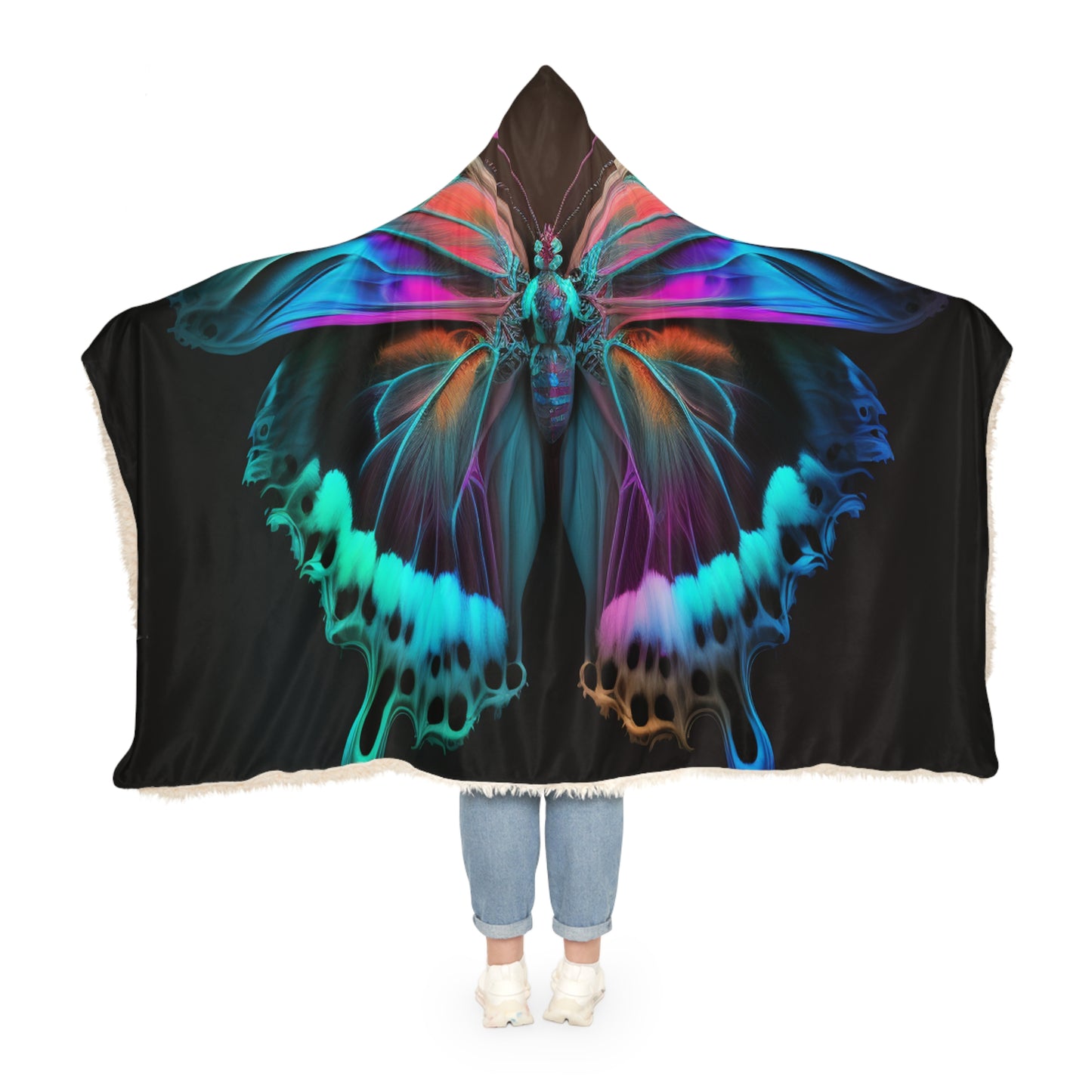 Snuggle Hooded Blanket Raw Hyper Color Butterfly 2
