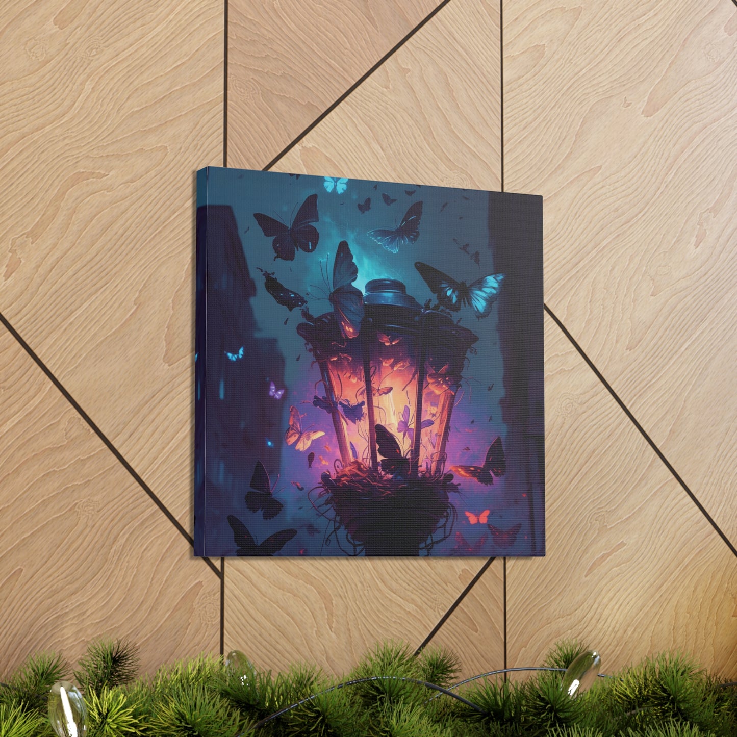 Canvas Gallery Wraps Street Light Butterfly 3