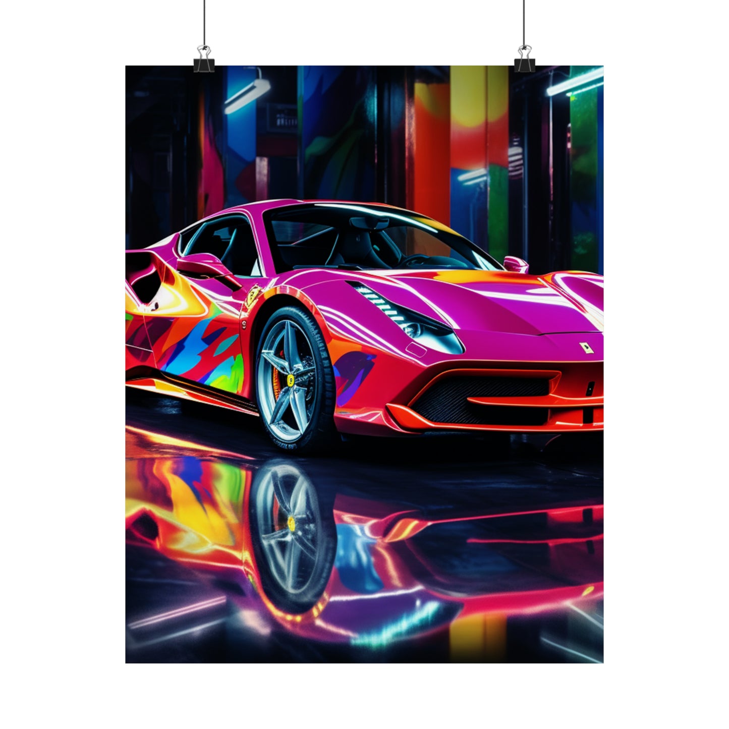 Premium Matte Vertical Posters Pink Macro Ferrari 1