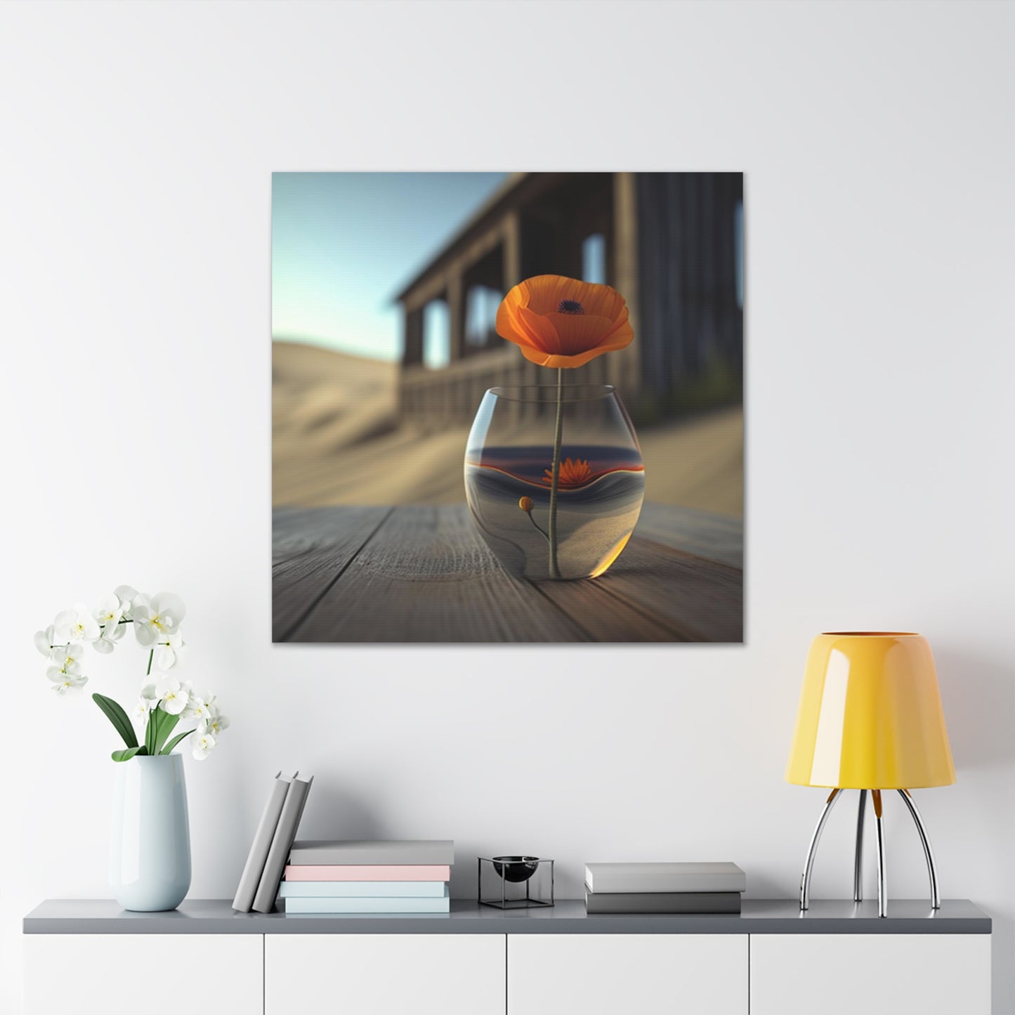 Canvas Gallery Wraps Poppy in a Glass Vase 4