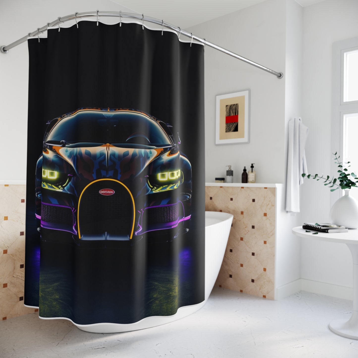 Polyester Shower Curtain Hyper Bugatti Chiron 3