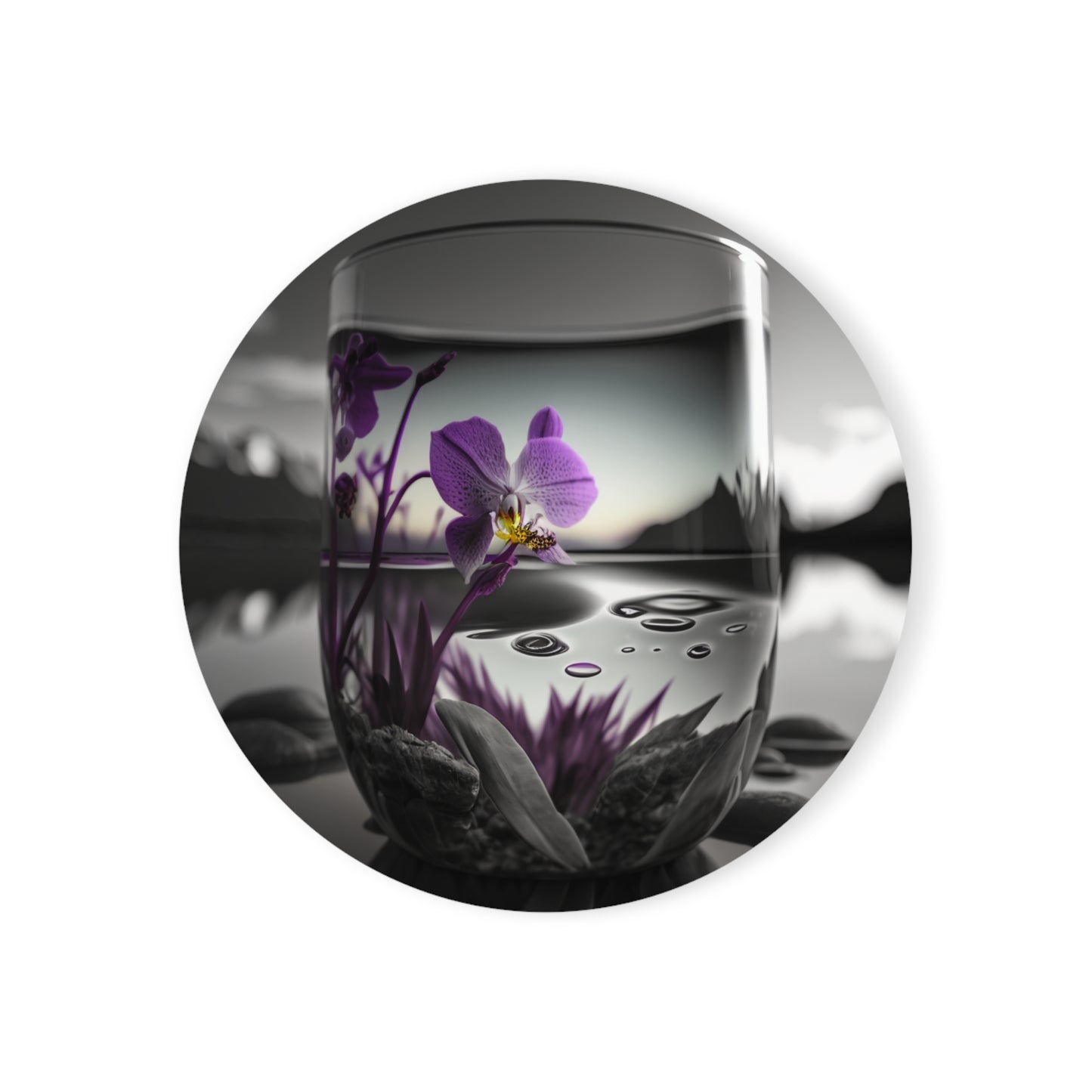 Cork Back Coaster Purple Orchid Glass vase 2