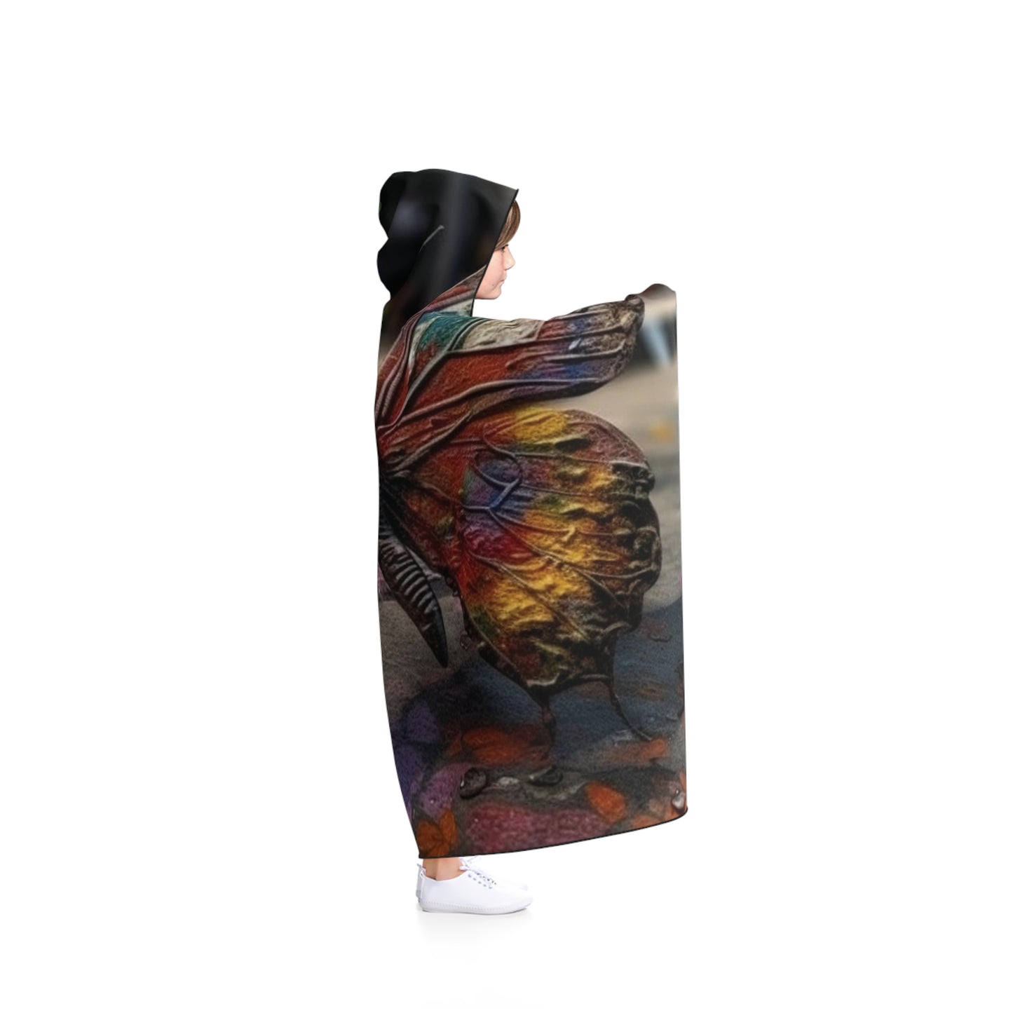 Hooded Blanket Liquid Street Butterfly 3