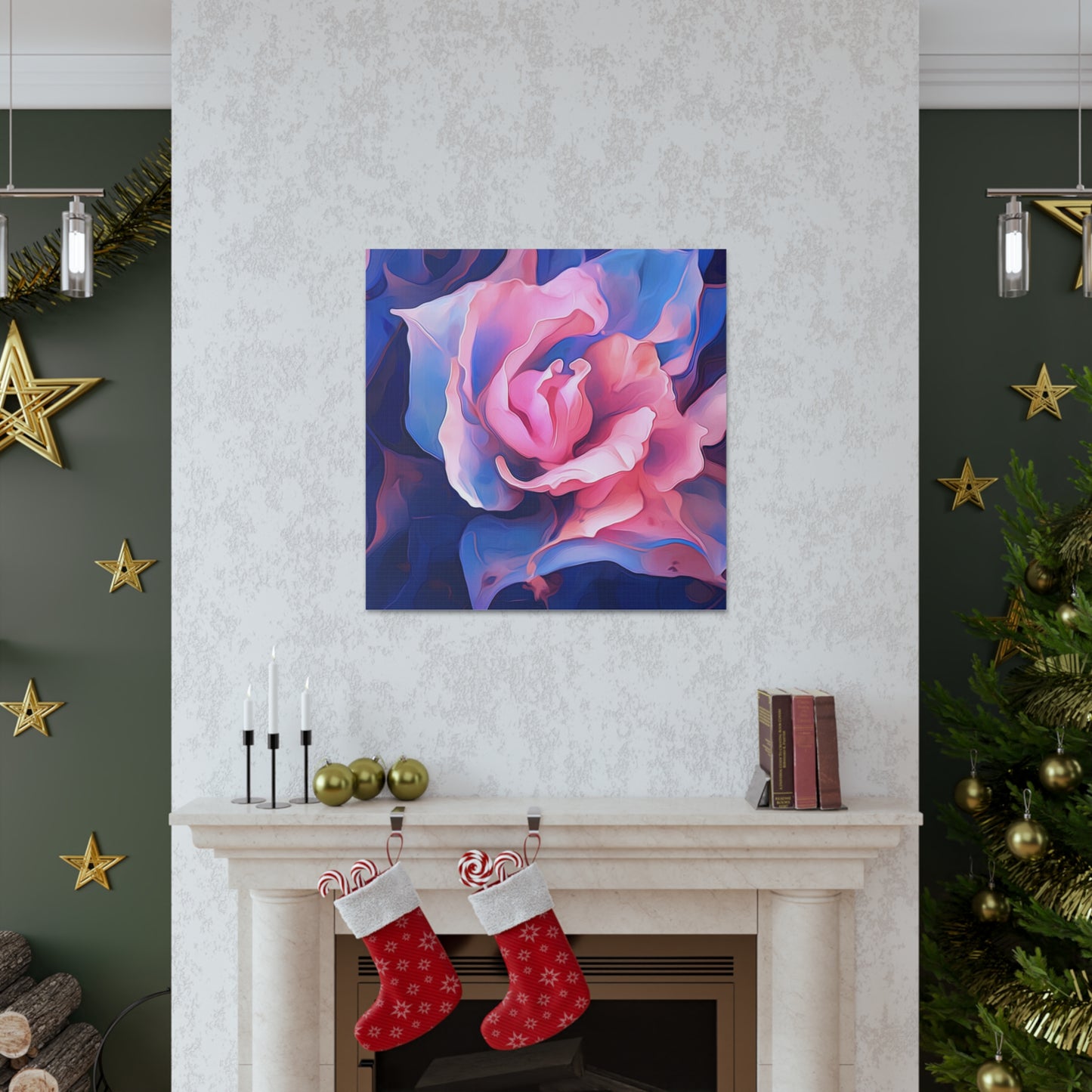 Canvas Gallery Wraps Pink & Blue Tulip Rose 1