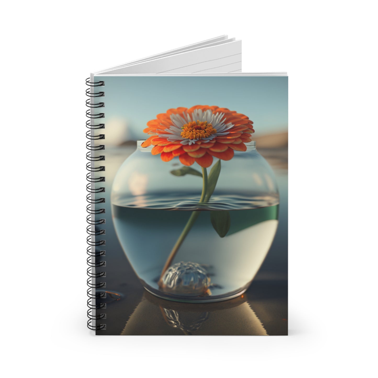 Spiral Notebook - Ruled Line Orange Zinnia 3