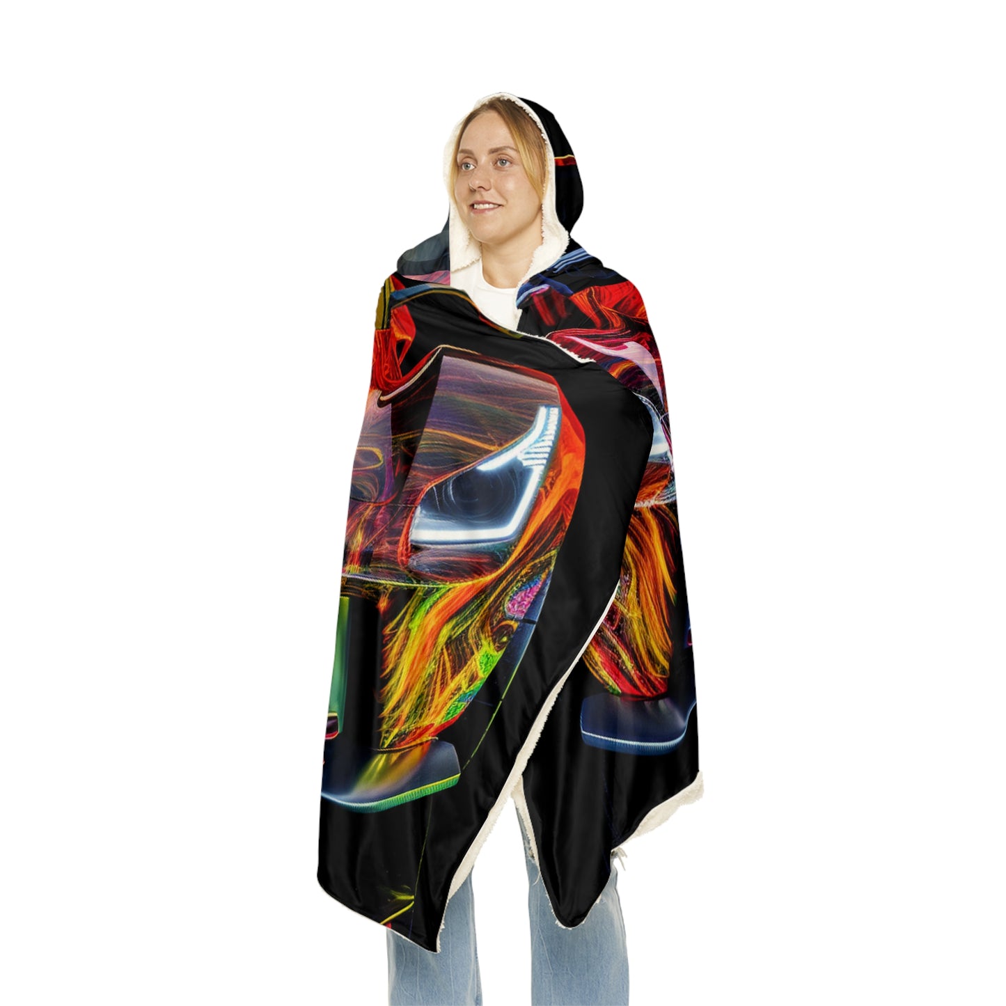 Snuggle Hooded Blanket Ferrari Neon 3