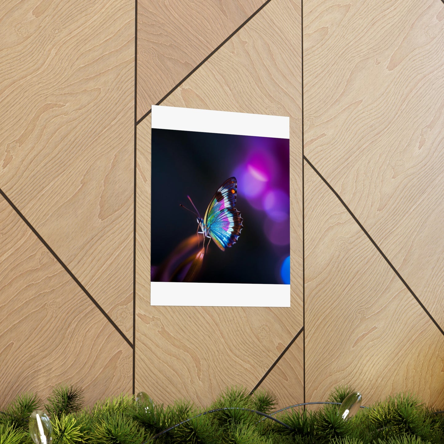 Premium Matte Vertical Posters Photo Realistic Butterfly 1