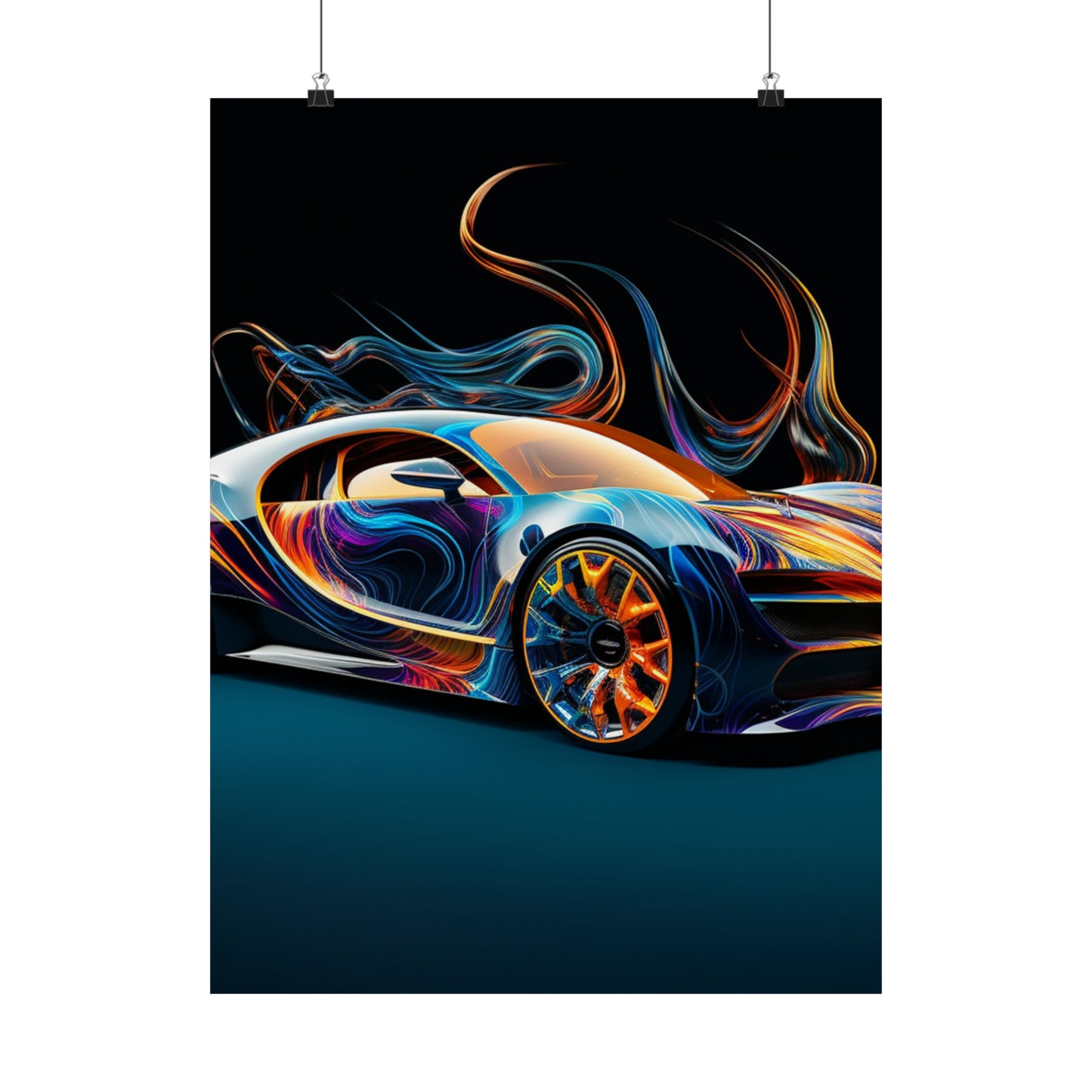 Premium Matte Vertical Posters Bugatti Abstract Flair 2