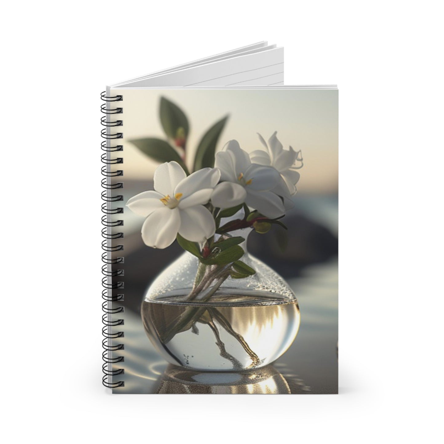 Spiral Notebook - Ruled Line Jasmine glass vase 1