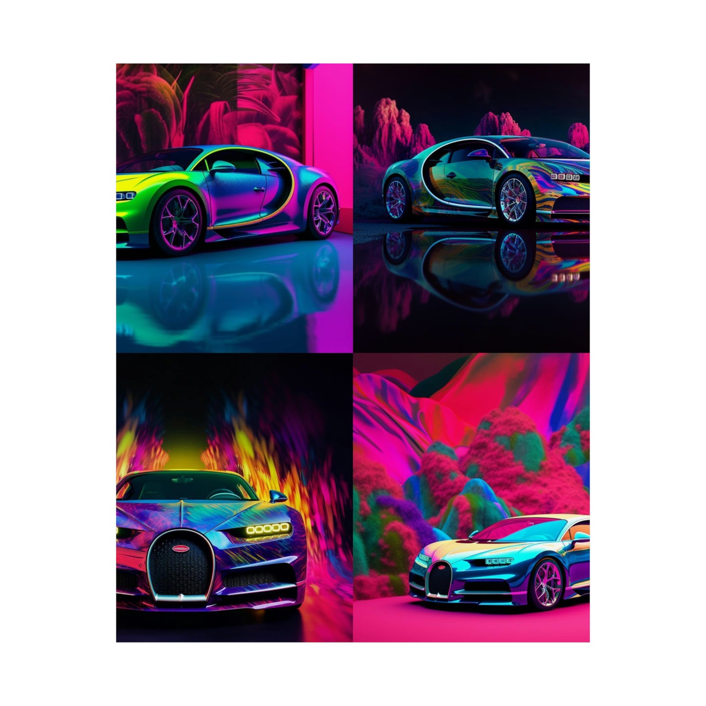 Premium Matte Vertical Posters Florescent Bugatti Flair 5