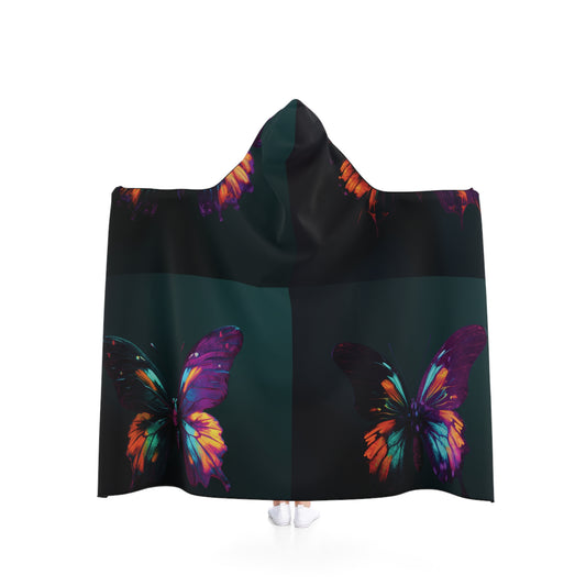 Hooded Blanket Hyper Colorful Butterfly Purple 5