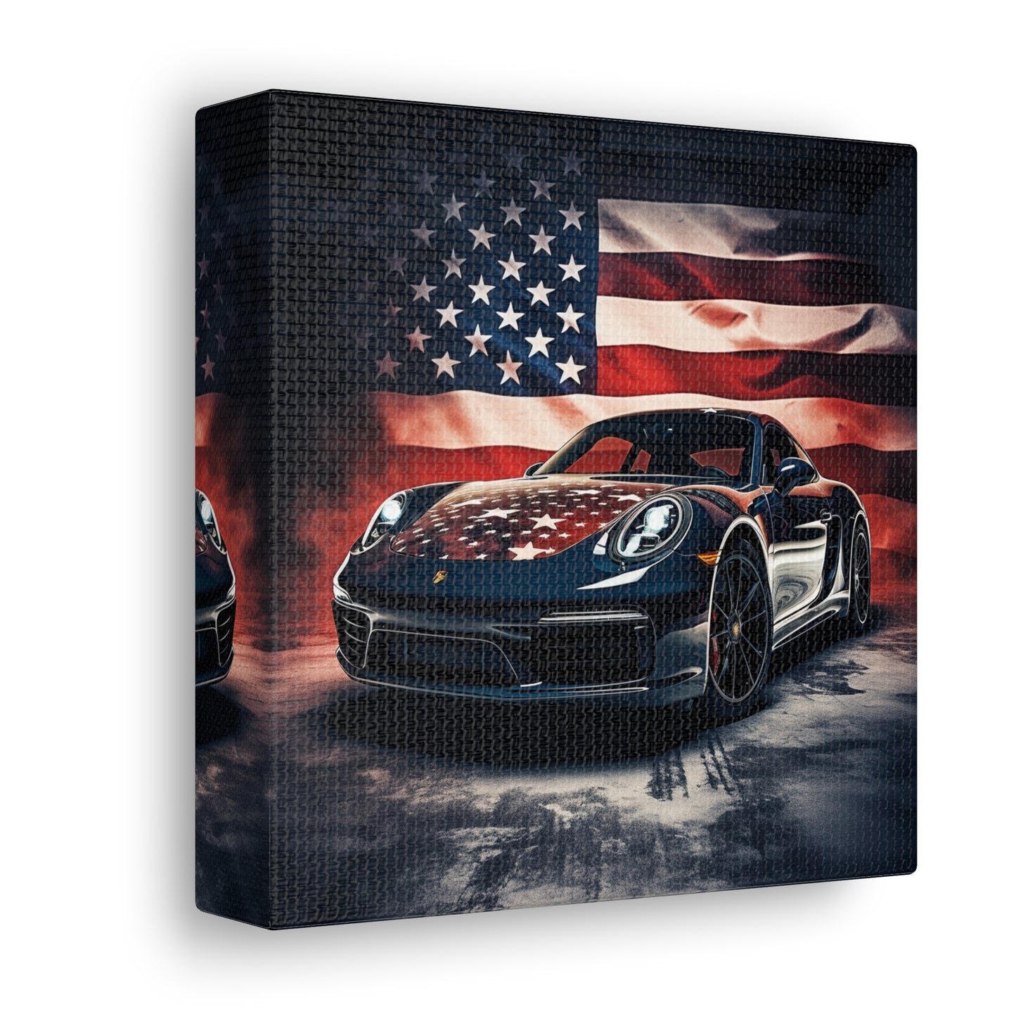Canvas Gallery Wraps Abstract American Flag Background Porsche 2