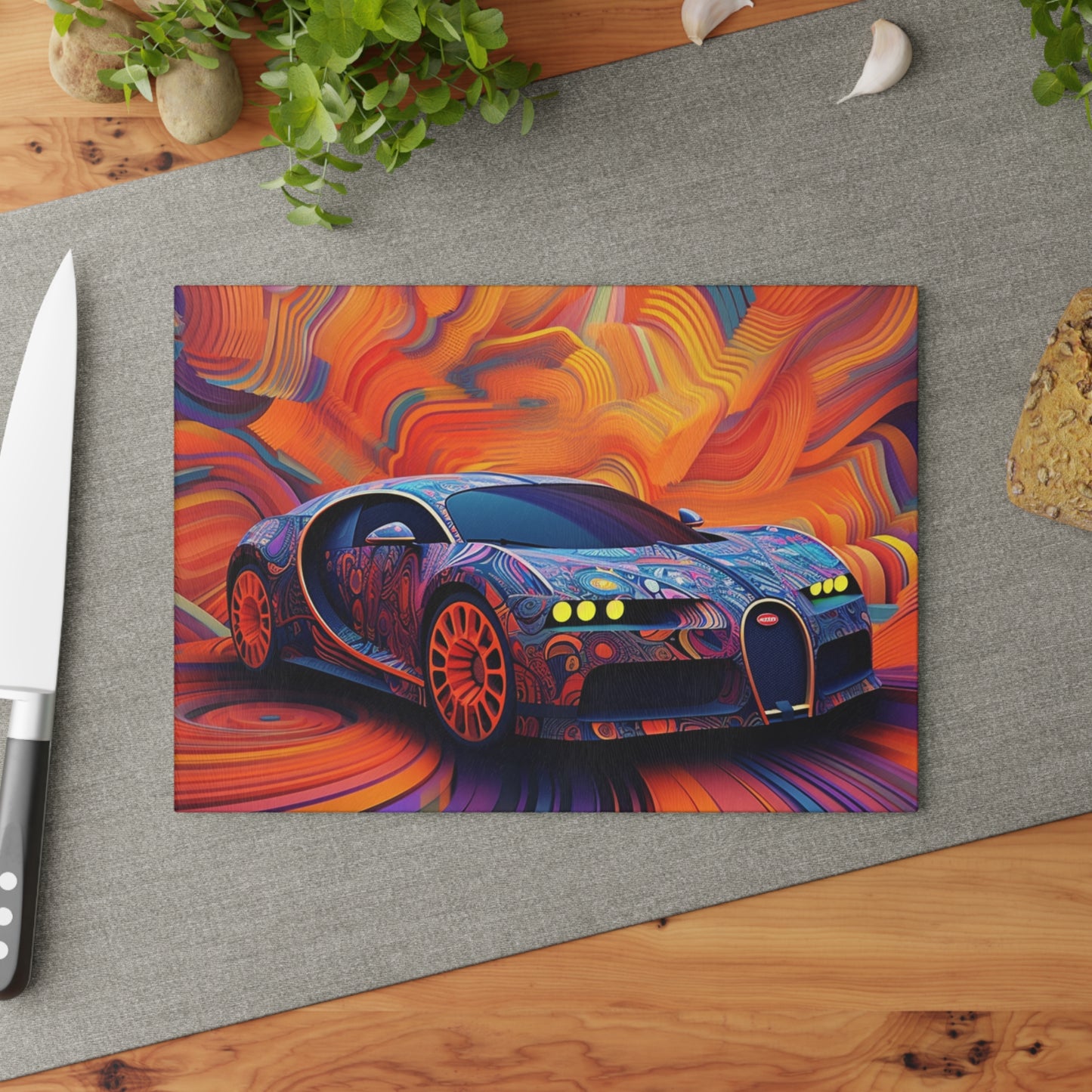 Glass Cutting Board Bugatti Abstract Concept 4