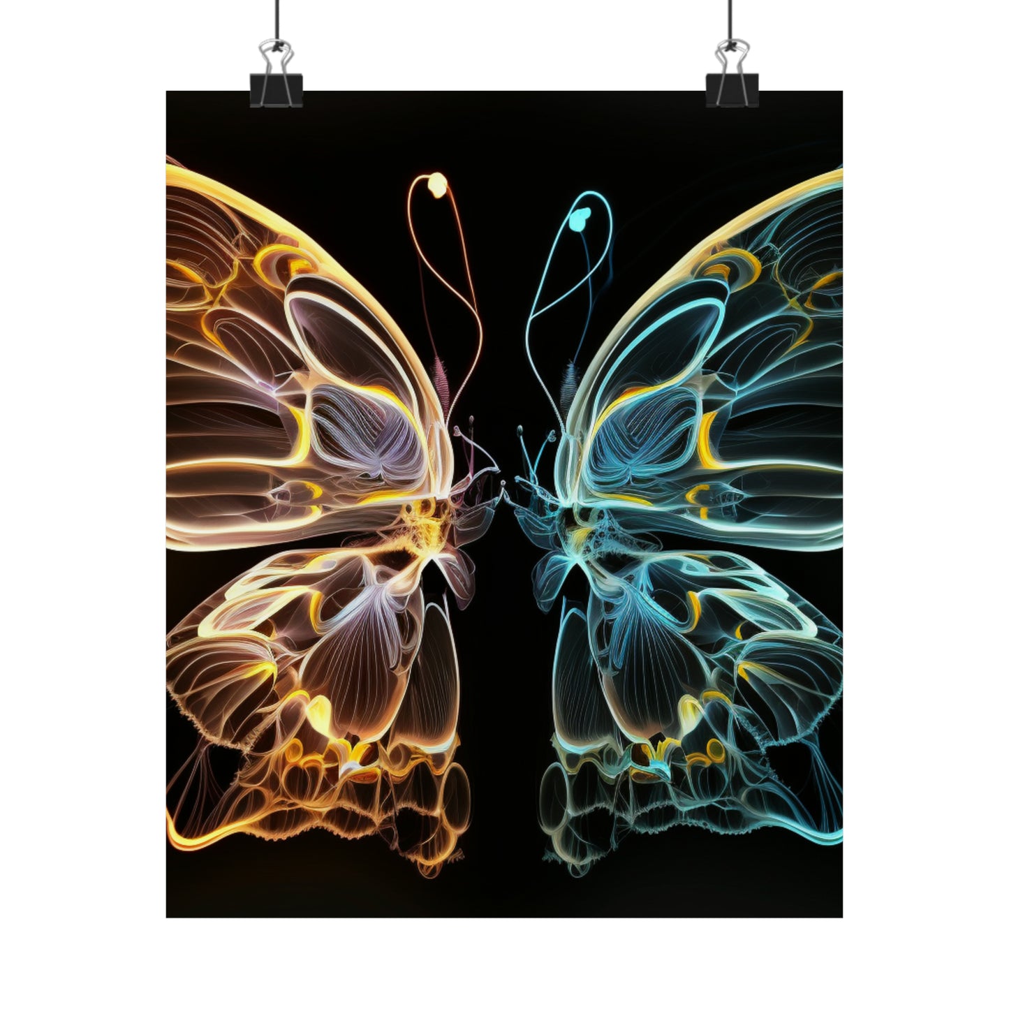 Premium Matte Vertical Posters Neon Glo Butterfly 3